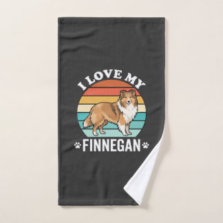 Ich liebe meinen Finnegan Sheltie Retro Sonnenunte Handtuch