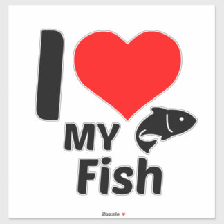 Ich Liebe meinen Fisch Aufkleber