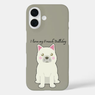 Ich liebe meinen Französischen Bulldogge iPhone 16 Hülle
