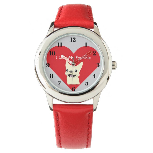 Ich liebe meinen Frenchie,  Armbanduhr (Vorderseite)