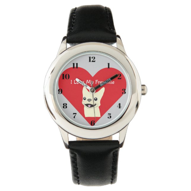 Ich liebe meinen Frenchie,  Armbanduhr (Vorderseite)