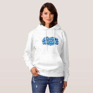 Ich liebe meinen Freund Blue Heart Y2K weißer Hood Hoodie