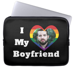 Ich liebe meinen Freund Gay Pride LGBTQ Eigenes Fo Laptopschutzhülle