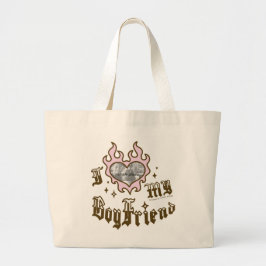 Ich liebe meinen Freund - Rot - DingusDesign Jumbo Stoffbeutel