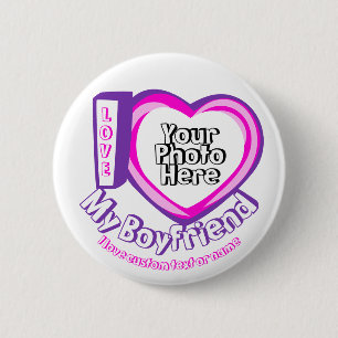 Ich liebe meinen Freund Valentinstag Neuvermählte Button