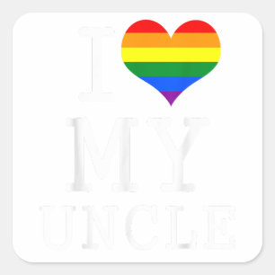 Ich Liebe meinen Gay Onkel Quadratischer Aufkleber