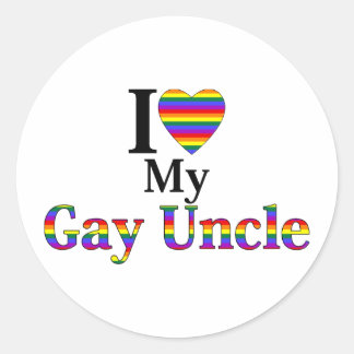 Ich Liebe meinen Gay Onkel Runder Aufkleber
