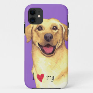 Ich Liebe meinen Gelbe Labrador iPhone 11 Hülle