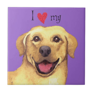 Ich Liebe meinen Gelbe Labrador Fliese