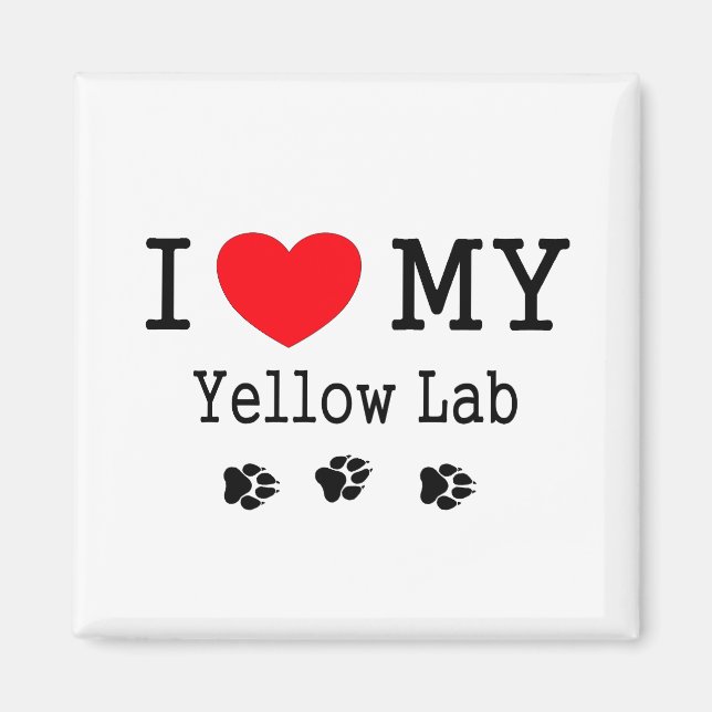 Ich Liebe meinen Gelbe Labrador Magnet (Vorne)