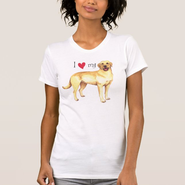Ich Liebe meinen Gelbe Labrador T-Shirt (Vorderseite)