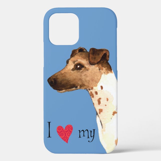 Ich Liebe meinen glatten Fox Terrier Case-Mate iPhone Hülle (Rückseite)