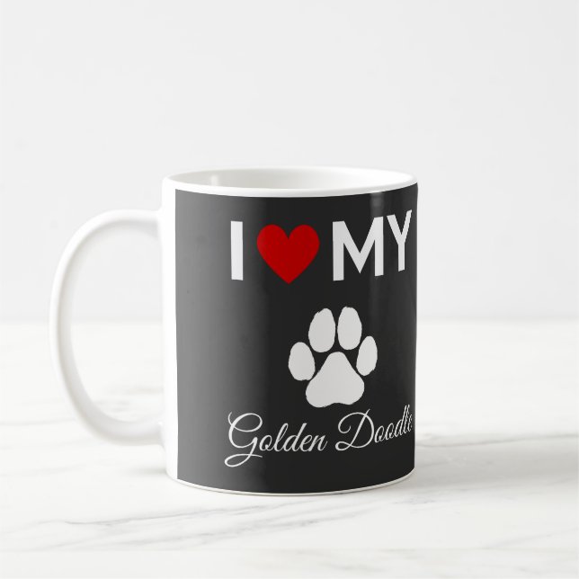 Ich Liebe meinen "Golden Doodle"-Sondertext Kaffeetasse (Links)
