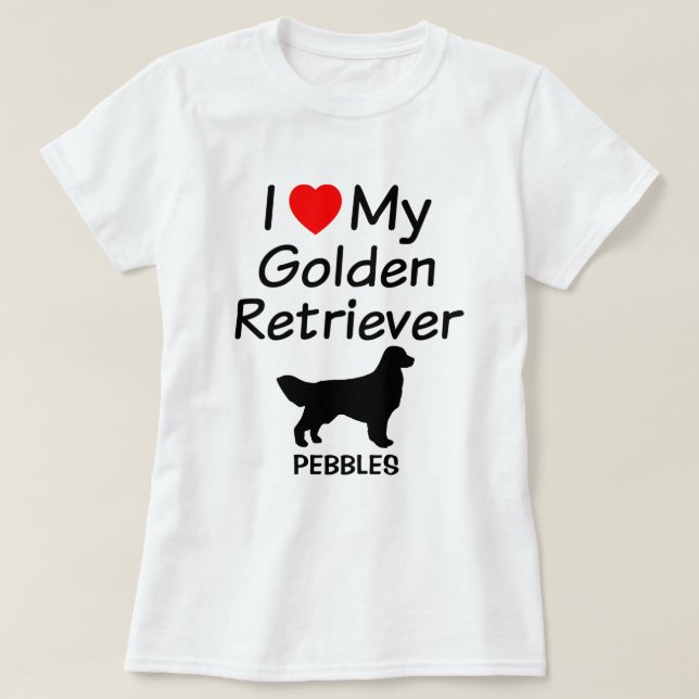 Ich Liebe meinen Golden Retriever Hund T-Shirt (Design vorne)