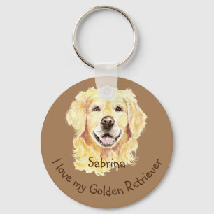 Ich Liebe meinen Golden Retriever Individuelle Nam Schlüsselanhänger