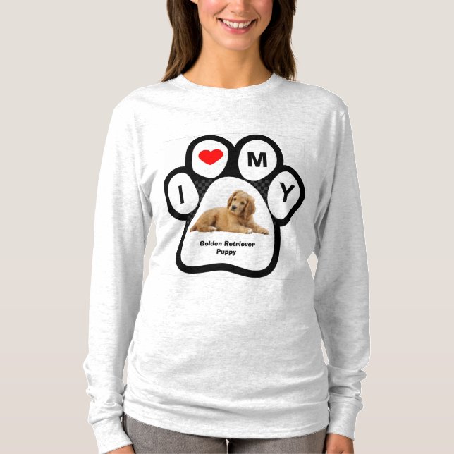 Ich Liebe meinen Golden Retriever Puppy T - Shirt (Vorderseite)