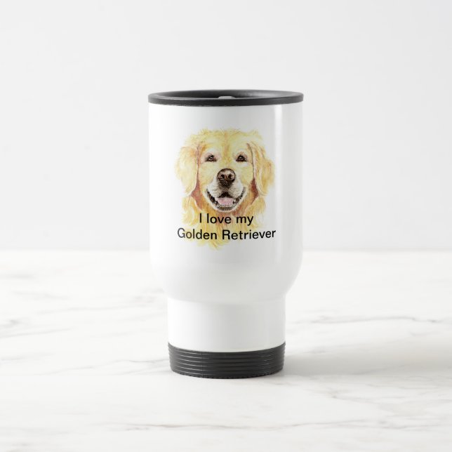 Ich Liebe meinen Goldenen Retriever, Hund, Haustie Reisebecher (Mittel)