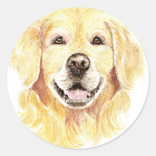 Ich Liebe meinen Goldenen Retriever, Hund, Haustie Runder Aufkleber