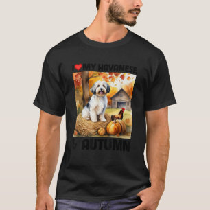 Ich liebe meinen Havanese und Herbstlaub Kürbis T-Shirt