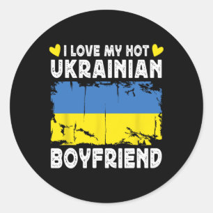 Ich liebe meinen heißen ukrainischen Freund Couple Runder Aufkleber