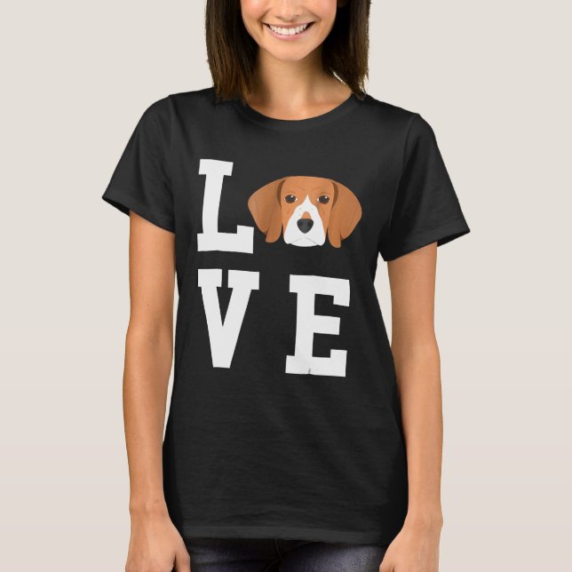 Ich Liebe meinen Hund-Beagle Hund Lover T-Shirt (Vorderseite)