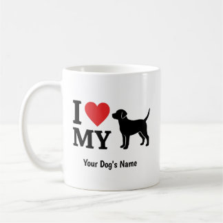 Ich liebe meinen Hund - benutzerdefinierter Name p Kaffeetasse