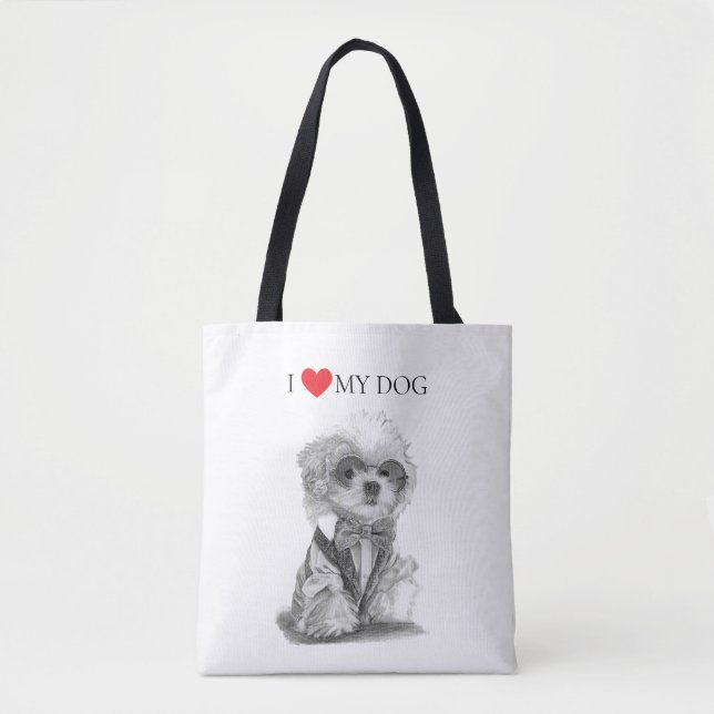 Ich Liebe meinen Hund Bichon Frisé (Vorderseite)