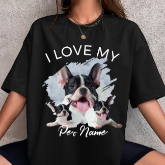 Ich liebe meinen Hund, individuelles Foto, persona T-Shirt