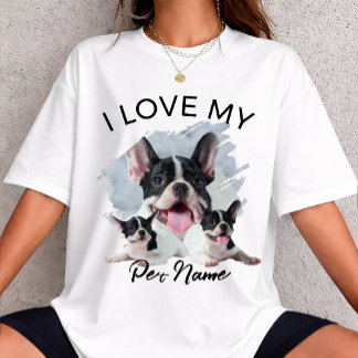 Ich liebe meinen Hund, individuelles Foto, persona T-Shirt