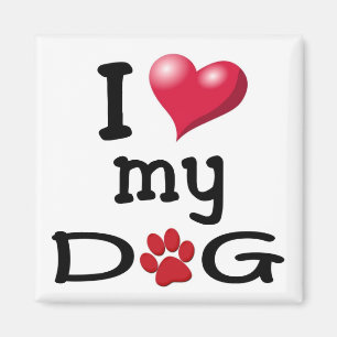 Ich liebe meinen Hund Magnet