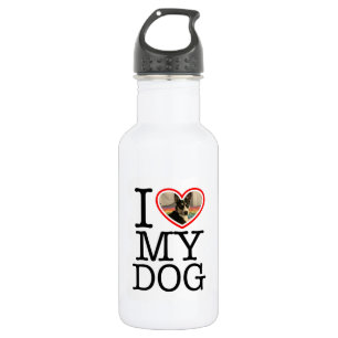 Ich liebe meinen Hund Personalisiert Edelstahlflasche