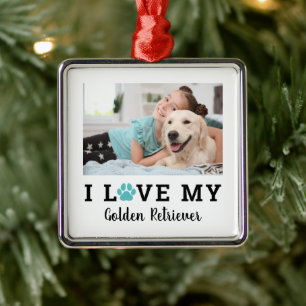 Ich liebe meinen Hund Rasse Name Benutzerdefiniert Ornament Aus Metall