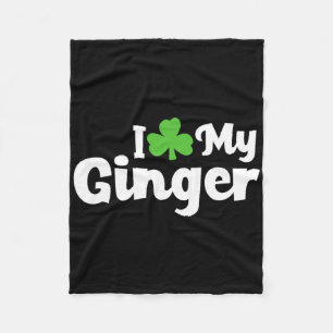 Ich liebe meinen ingwerroten Shamrock St Patricks Fleecedecke