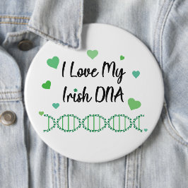 Ich liebe meinen irischen DNA-Shamrock-Button Button