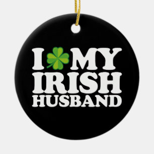 Ich liebe meinen irischen Ehemann Paar St. Patrick Keramik Ornament