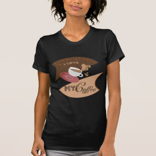 Ich Liebe meinen Kaffee Retro Diner Java Splash T-Shirt