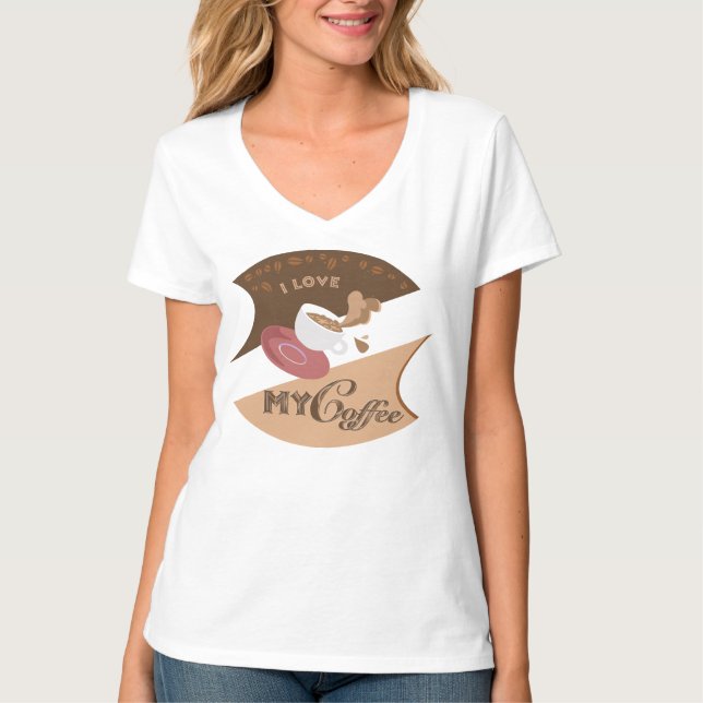 Ich Liebe meinen Kaffee Retro Diner Java Splash T-Shirt (Vorderseite)