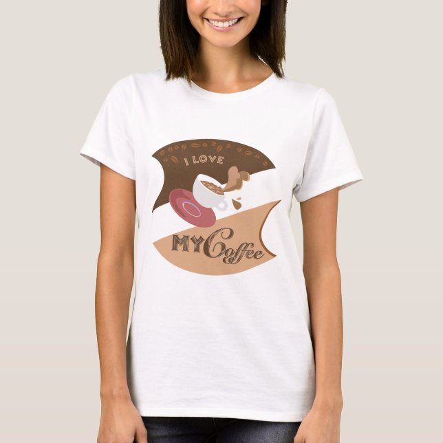 Ich Liebe meinen Kaffee Retro Diner Java Splash T-Shirt (Vorderseite)