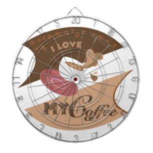 Ich liebe meinen Kaffee Retro Java Dartscheibe