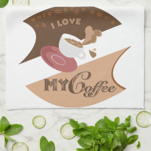 Ich liebe meinen Kaffee Retro Java Geschirrtuch