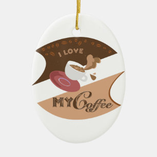 Ich liebe meinen Kaffee Retro Java Keramik Ornament