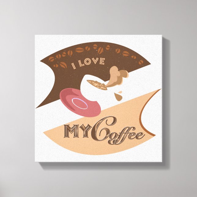 Ich liebe meinen Kaffee Retro Java Leinwanddruck (Vorderseite)