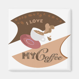 Ich liebe meinen Kaffee Retro Java Magnet
