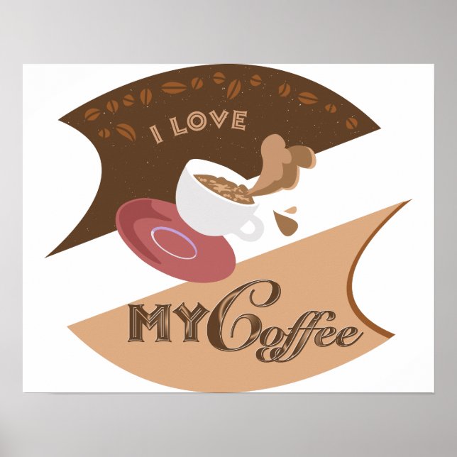 Ich liebe meinen Kaffee Retro Java Poster (Vorne)
