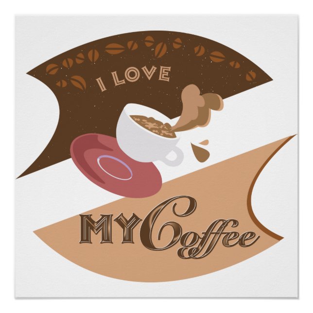 Ich liebe meinen Kaffee Retro Java Poster (Vorderseite)