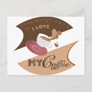 Ich liebe meinen Kaffee Retro Java Postkarte