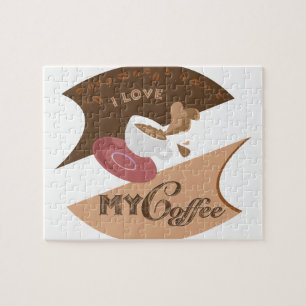 Ich liebe meinen Kaffee Retro Java Puzzle