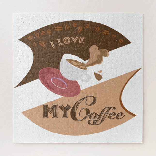 Ich liebe meinen Kaffee Retro Java Puzzle (Vertikal)