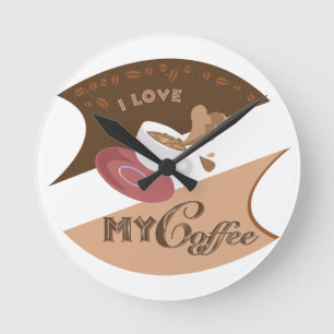 Ich liebe meinen Kaffee Retro Java Runde Wanduhr