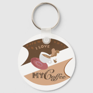 Ich liebe meinen Kaffee Retro Java Schlüsselanhänger